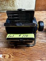 Front view of Mastercraft rotating drill-bit organizer closed
