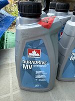 Front label of DuraDrive MV Synthetic ATF bottle showing branding and specifications