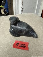 Front view of soapstone seal figurine