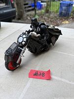 Front angled view of Darth Vader on Imperial Chopper showing motorcycle and figure details