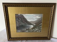 Frontal view of framed watercolor