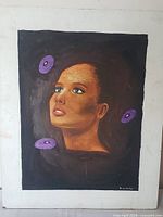 Front view of entire portrait painting on panel