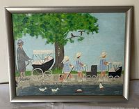 Front view of framed painting showing full scene