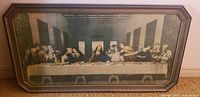 Full view of framed lithograph showing entire artwork and frame shape