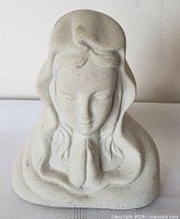 Front view of Virgin Mary praying bust statue