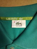 Collar area showing Lacoste label and size 4 tag
