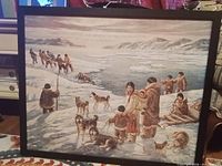 Full view of framed canvas showing complete Arctic scene