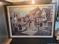 Full view of framed textured print