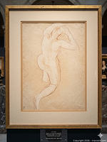 Front view of framed Auguste Rodin facsimile print showing full artwork and matting