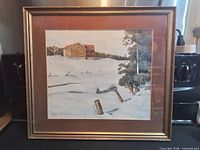 Front view of framed Grant McConnell watercolour showing full artwork and frame