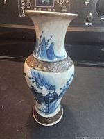 Vase full view front showing scholar scene and brown bands