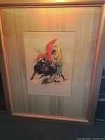 Full view of framed pastel painting