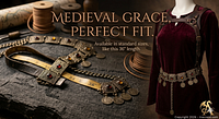 Marketing shot showing full belt laid out with measuring tape and on mannequin, text notes 36 in length