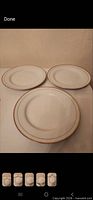 All three porcelain dinner plates front view
