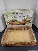 Boxed Anchor Hocking Basket Cuisine set and unpacked set