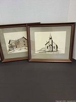 Front view of both framed drawings