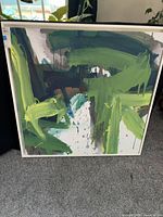 Front view of abstract painting in frame