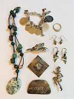 Group shot showing all eight jewellery items