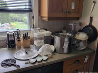 Overall lot on countertop showing major items