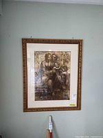 Full view of framed print on wall