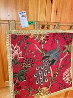 Full tapestry showing size, border, hanging tabs and rod