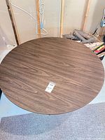 Top view showing round wood veneer surface