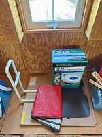 Overall lot showing transfer handle, humidifier box, reflective cover