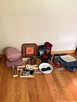 Group view of all items arranged on floor