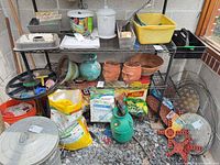 Full view of baker's rack loaded with contents (contents not included)