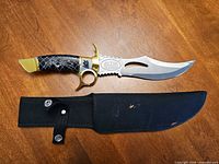 Knife and sheath full view, showing overall design