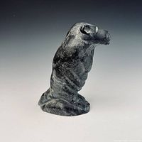 Front angled view of soapstone animal carving