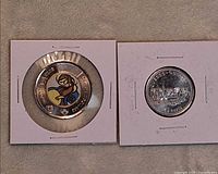 Both coins in cardboard 2x2 holders side by side