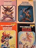 Front covers of the four Dray Prescot DAW paperbacks