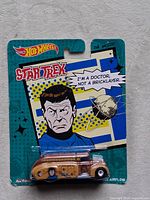 Front view of sealed Hot Wheels Star Trek 1938 Dodge Airflow on card