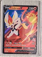 Front view of Cinderace V card in sleeve