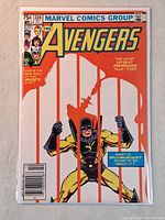 Front cover of The Avengers #224 comic in bag and board