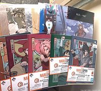 Front view showing multiple sealed clear files with character art and Bandai labels
