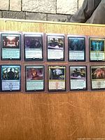 Front view of first ten sleeved rare cards