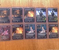 Front view of all 10 sleeved/toploaded Dracula Series cards