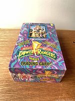 Top view of sealed Series 2 MMPR trading card box