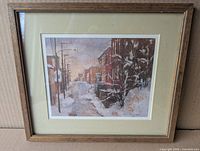 Full view of framed print showing image, mat and frame