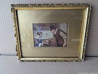 Front view of framed print showing artwork, mat and full frame