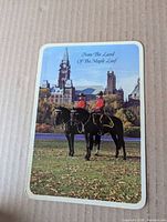 Front of souvenir sheet with RCMP image and caption