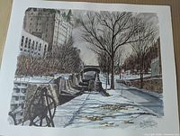 Example Ben Babelowsky Rideau Canal print showing Ottawa Locks winter scene, printed signature visible, unframed