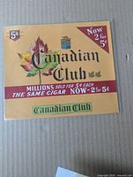 Front of Canadian Club Cigars box label showing full graphic design and text