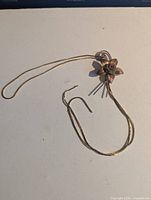 Full view of necklace showing chain and rose slide pendant