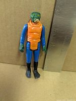 Front view of Walrus Man figure beside ruler
