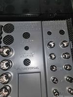 Craftsman molded case showing labeled positions for standard sockets, adapters and universal joint
