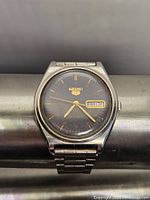 Front view of Seiko 6309-8890 watch showing dial, bracelet and overall condition