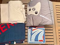 Overall view of folded bedding pieces